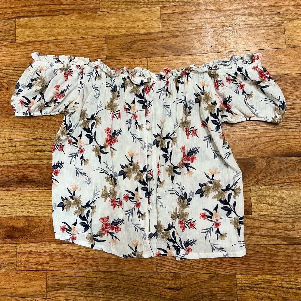 American Eagle Floral Off the Shoulder Top, Size M